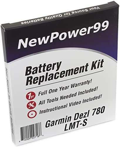 NP99sp Комплект за смяна на батерията NewPower99 за Garmin Dezl 780 LMT-S с видео инсталация, инструменти и
