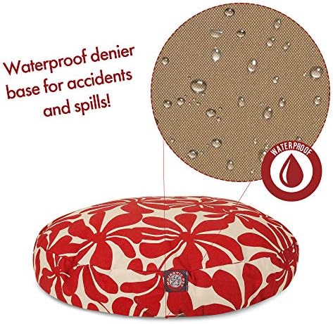 Червена Плантационная Малка Кръгла, Покрита Подови Легло За домашни Кучета Подвижен Миещ се Калъф От Majestic Pet Products