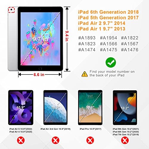Магнитен калъф-поставка Fintie за iPad 6-ти / 5-то поколение - [Няколко безопасни ъгли] Противоударная Здрава