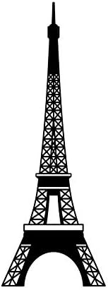 Винил Арт стикер на стената - Айфеловата кула - 60 x 22 - Симпатична Клеящаяся Стикер в Минималистичен стил във Франция, Модерна за любителите на Париж, на Дома, на Учили