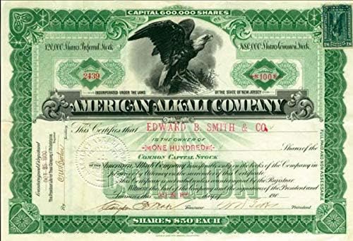American-Alkaline Co. - Склад за сертификат
