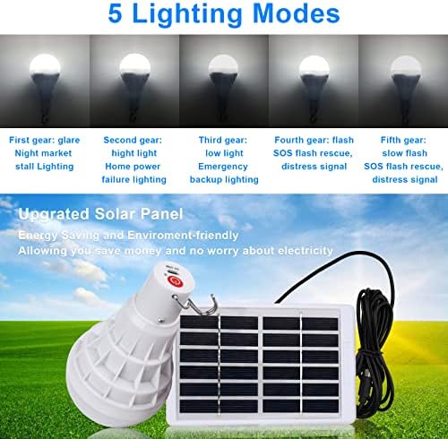 Слънчеви електрически Крушки с Дистанционно управление, Таймер, 130ЛМ, 4 Режима на осветление, Соларни Лампи
