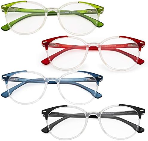 CessBlu Женски Големи Кръгли Очила За Четене 4 Двойки от Големи Очила за Четене За Жени
