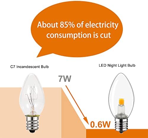 Led лампа Austin Coast C7-Led лампа за нощно осветление-Led крушки в канделябрах E12 C7 с мощност 0,6 W, еквивалент
