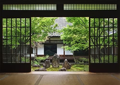 Плат BELECO 5x3 фута, Фоайе в Японски Стил, на Фона на Празна Стая, Пролетна Градина, Вътрешен Двор, Японски
