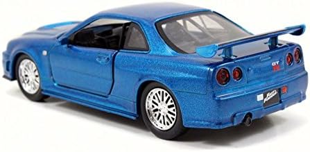 Brians Nissan Skyline GT-R, Синьо - Jada 97185 - Монолитен под налягане модел На автомобила в мащаб 1/32