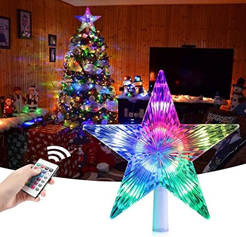 Joycabin Коледно led Звездна Коледа в цилиндър 9,5 Инча 24 Цвят на Обостряне на Звездната Светлина с Дистанционно Управление Коледни Звездни Светлини за Традиционното Кол