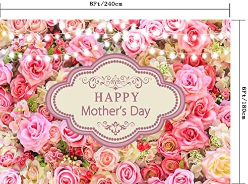 CapiSco Щастлив Фон на Деня на Майката, Блестящ Светло-Розово Цвете, с монтиран на стената Фон за Снимки на