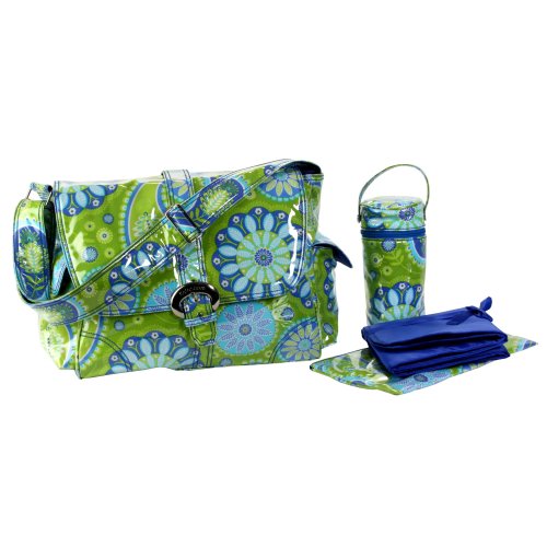 Чанта с Ламиниран катарама Kalencom, Цигански Пейсли-Зелен