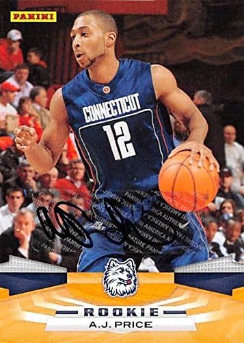 Баскетболно картичка с автограф на Ей Джей Прайс (UCONN Huskies) 2009 Начинаещ Панини 396 - Баскетболни карта,
