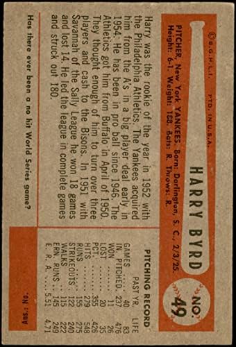 1954 Боуман 49 Хари Bird Ню Йорк Янкис (Бейзболна картичка) VG/БИВШ Янкис