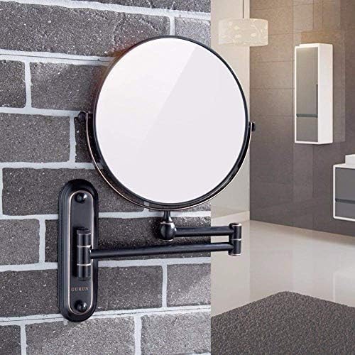 LIANXIAO - Огледало за тоалетка маси, Стенни, Месингови, Увеличителни, Двустранни, Черни, Въртящи се на 360