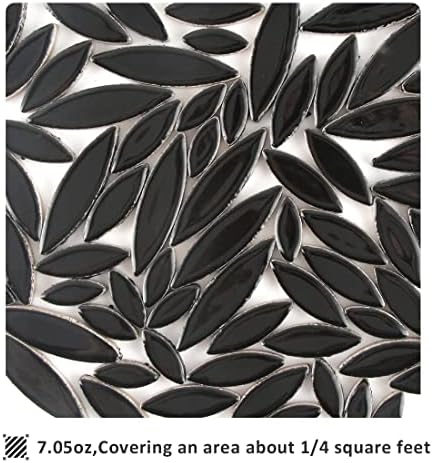 Теракотни Плочки с черни листенца в стил Youway, Керамични плочки за бродерия, 200 г Мозаичных материали под