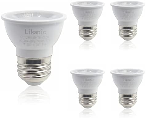 Led лампи Likanic PAR16, 7 W (50 Вата в еквивалент), 500лм, Прожектор с регулируема яркост на средна база E26,