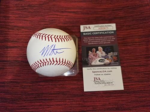 Майлс Стро е подписал Официален Договор с Висша Лига Бейзбол Cleveland Guardians JSA - Бейзболни Топки с Автографи