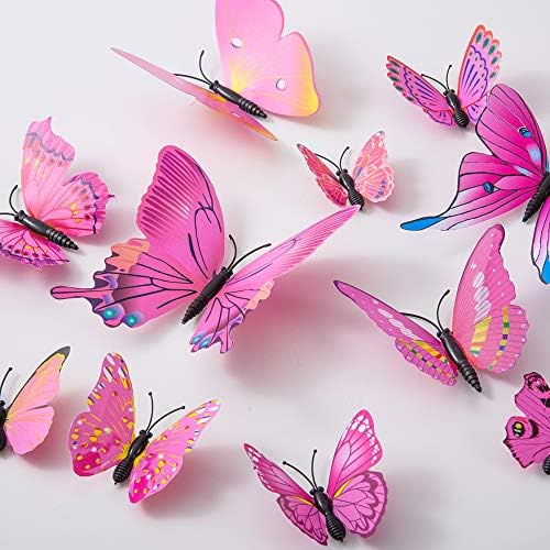 36ШТ Стикери за стена с пеперуди - 3D Пеперуди Декор за Стикери за стена, Подвижни Стенни Стикери за Декорация