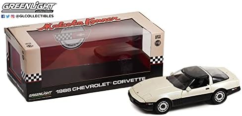 Greenlight 13632 1986 Chevy Corvette C4 - два цвята Черен и Сребристо-бежово - Запомнящо се издание на Малкълм