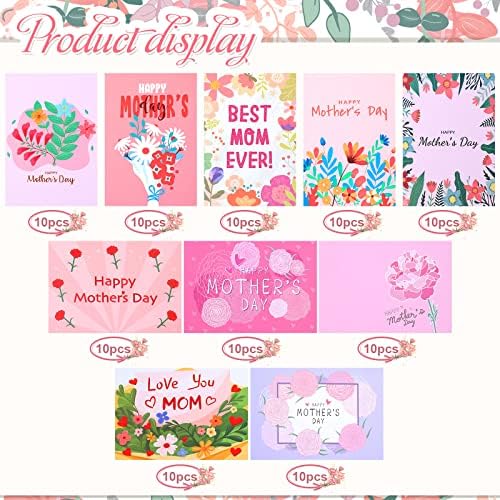 TaoBary 100 бр. пощенски Картички от Деня на Майката, Разнообразни Празни Картички за Деня на Майката, Картички