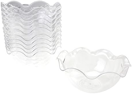 Мини-Купички за десерт Homeford от прозрачна пластмаса с Вълнообразни ръбове, 3-1/2 x 1-1/2 инча, 12 бр.