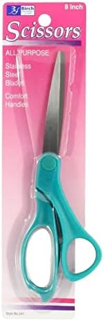 Ножици за опаковане на подаръци Allary 8 инча - 1 Двойка - Остриета от неръждаема стомана - Леки и Удобни дръжки - Различни цветове - Модел # 248