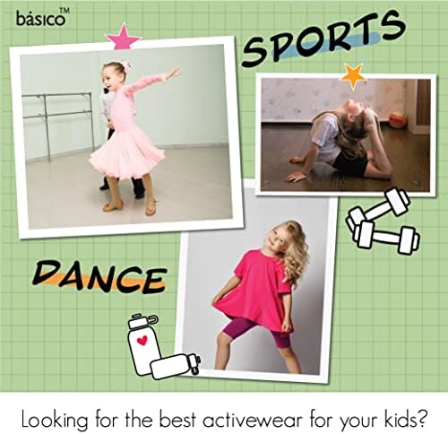 BASICO 6, Велосипедни Шорти за танци за момичета 12pk Под Роклята, Велосипедни Шорти за Танци за спорт на детската