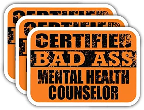 (x3) Сертифицирани Етикети Готин Задник Консултант по психично здраве | Наистина Забавна Професия, Идея за подарък