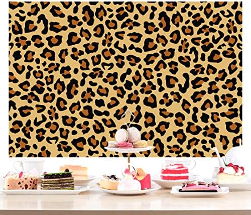 Lofaris 7x5ft Фон с Леопардовым принтом за Снимки, Банери, Тематично Украса на Парти в стил Сафари в Зоологическата градина, Джунгла, Аксесоари за Парти с Животни, на Фона