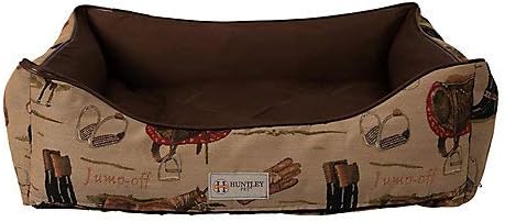 Huntley Пет Английски Конен Гоблен Дизайн на Правоъгълната Моющаяся Меко легло за педалите (Голяма 31,5 x 27,5x