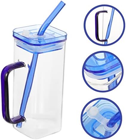Luxshiny 1 Комплект Чаша с капак за чаши за Кафе с лед с Капаци Бутилка за Вода на Слама, Прозрачна Чаша Кафе,