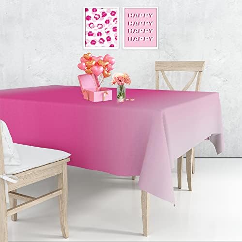 Ярко Розови Покривки 54 x 108 Преливката Розово-Бяла на Тъканта, Покривка за Момичета за Рожден Ден, моминско
