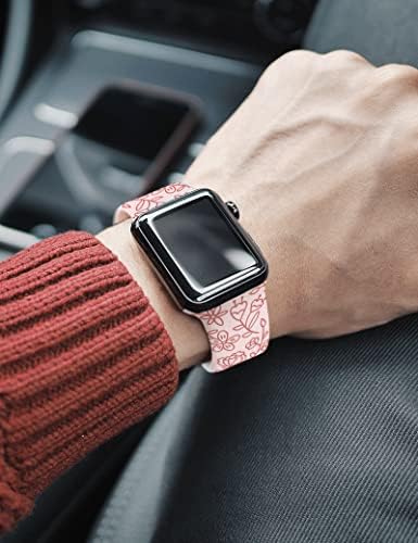 Каишка за часовник TOXXU, съвместим с Apple Watch 49 мм 45 мм 44 мм 42 мм 41 мм 40 мм 38 мм за жени и мъже, Стилен взаимозаменяеми каишка с забавен силиконово принтом за iWatch Ultra SE 8 7 6 5 4