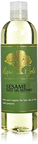 Liquid Gold Inc 12 Течни унции Сусамово масло Премиум-клас Рафинирано Чисто и Органично, За Здравето на кожата,