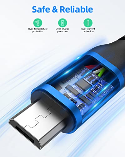 Кабел SUNGUY 3 ФУТ Micro USB [3 опаковки], Кабел, бързо зареждане и синхронизация на данни в Найлонов оплетке