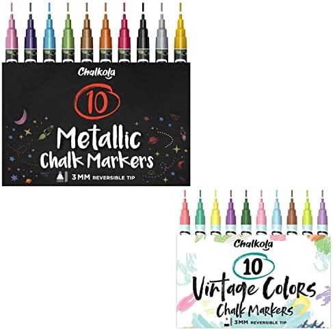 Набор от Chalkola Vintage & Металик - 10 метални и 10 пури в ограничени бройки маркери