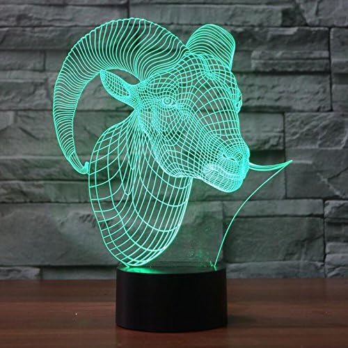 3D Овце нощна светлина Сензорен Прекъсвач Декоративна Маса, Настолни Лампи, Оптични Илюзии, 7 Променящия Цвят