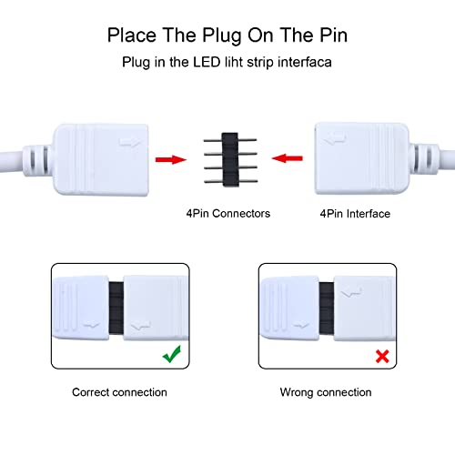 VIPMOON 3 Пакета Удлинительный кабел с дължина 1 М 3,3 фута, За да се свържете щепсела-контакти за led лента