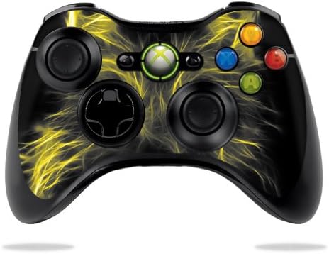Кожата MightySkins, съвместим с контролера на Xbox 360 на Microsoft - Neon Wolf | Защитно, здрава и уникална